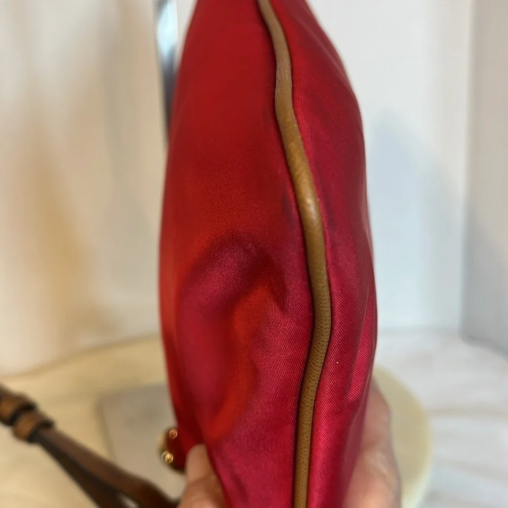 Michael Kors Kempton MK Nylon Messenger Crossbody Bag in Coral Reef